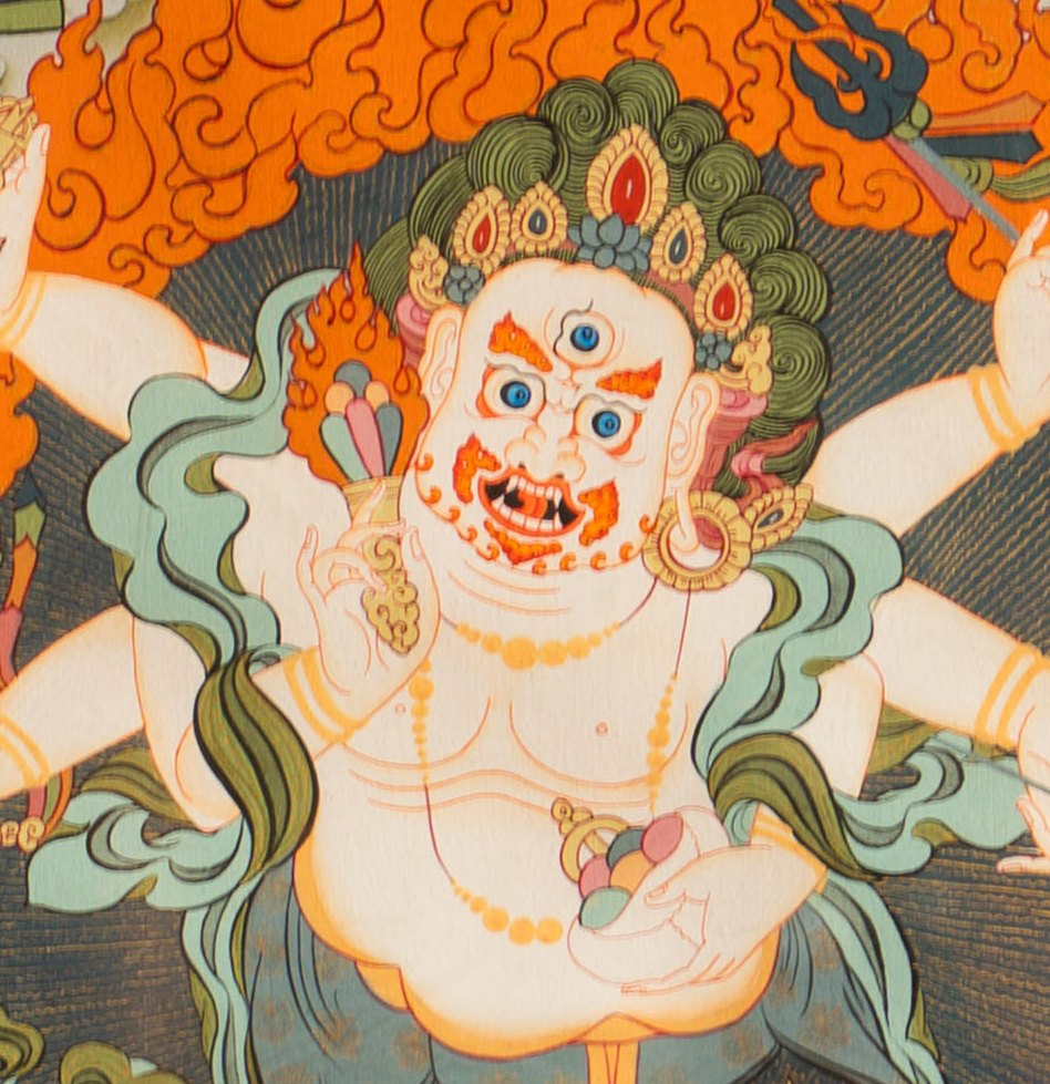 Hand-Painted Seto Mahakala Thangka - T-S-BT-BB-AU-AM-0151
