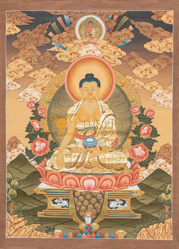 Hand-Painted Shakyamuni Buddha Thangka - T-S-BT-BB-AU-SB-0081