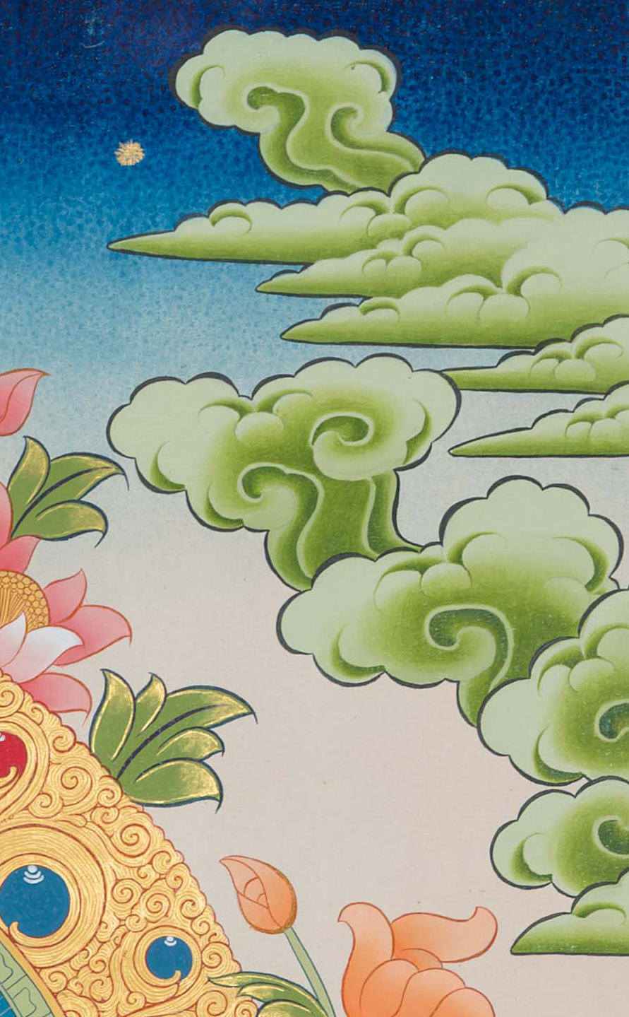 Hand-Painted Shakyamuni Buddha Thangka - T-S-BT-RB-AU-SB-0089