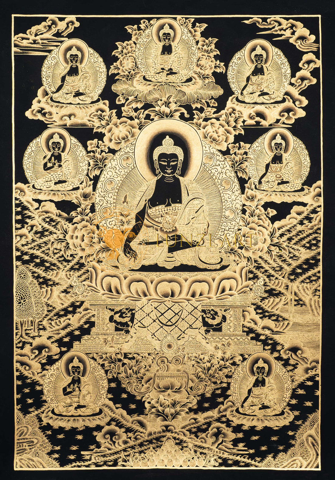 Hand-Painted Shakyamuni Buddha Thangka: The Awakened One - Thangka