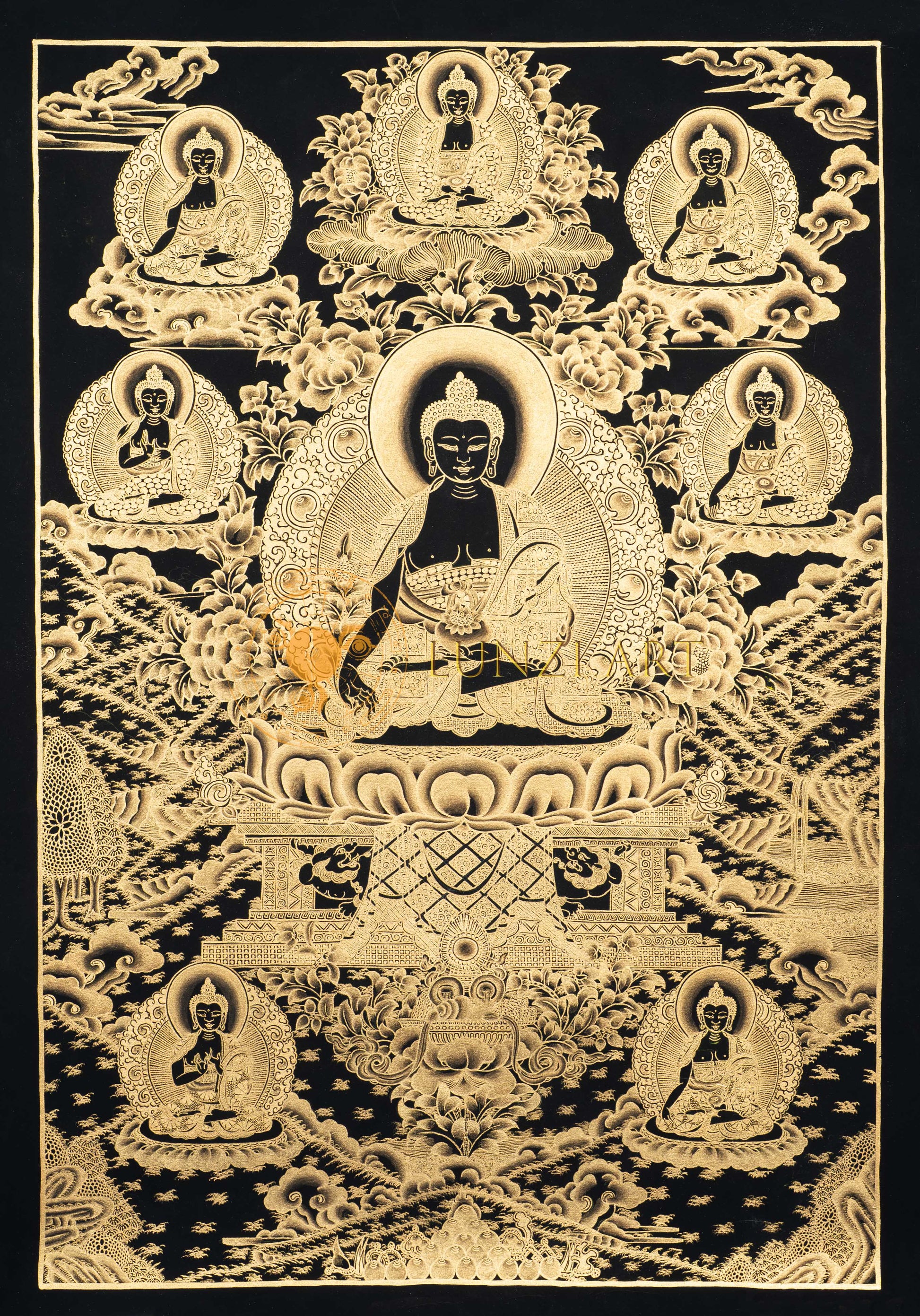Hand-Painted Shakyamuni Buddha Thangka: The Awakened One - Thangka