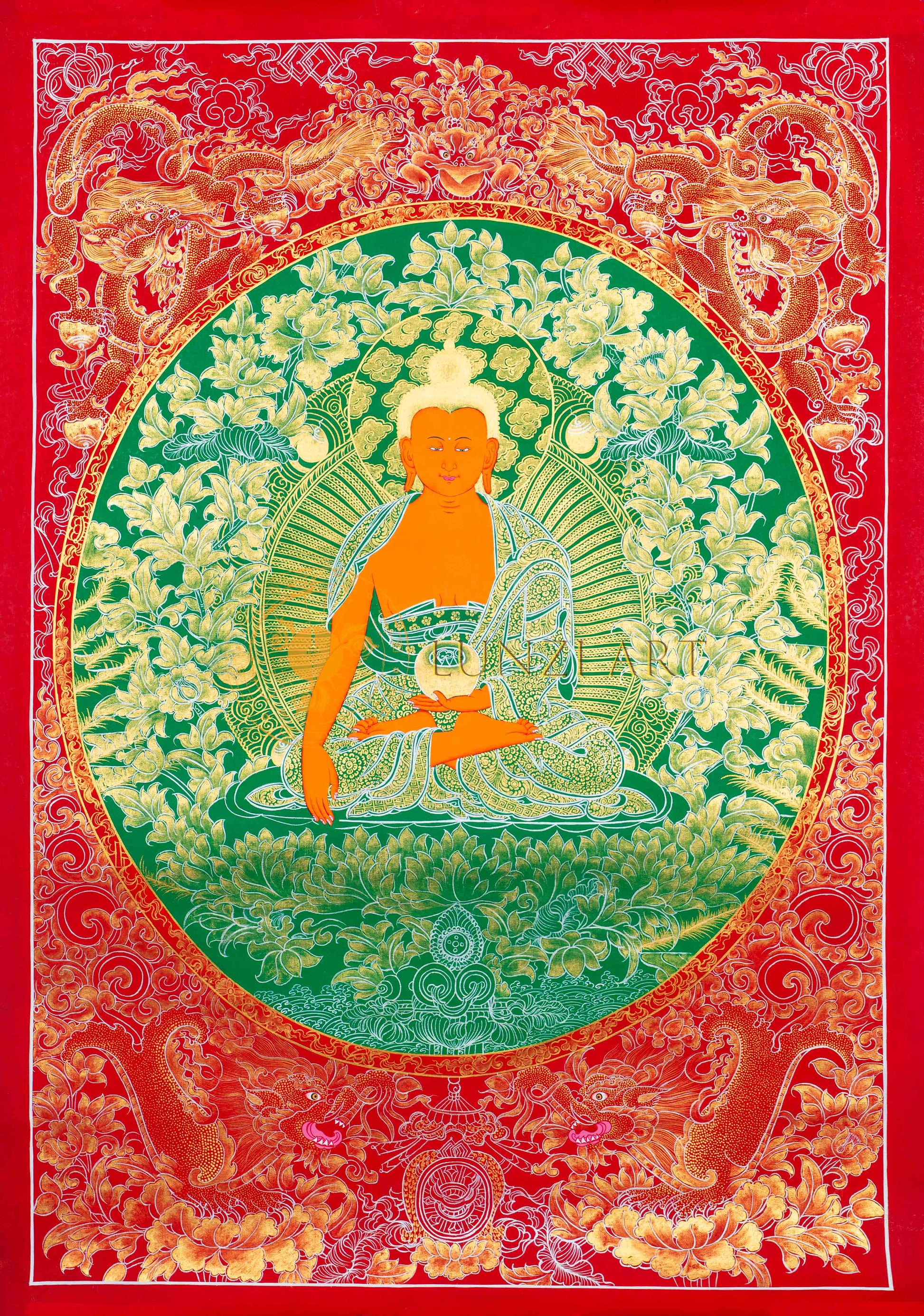 Hand-Painted Shakyamuni Buddha Thangka for Enlightenment & Serenity - T-S-BT-RB-SB-0037