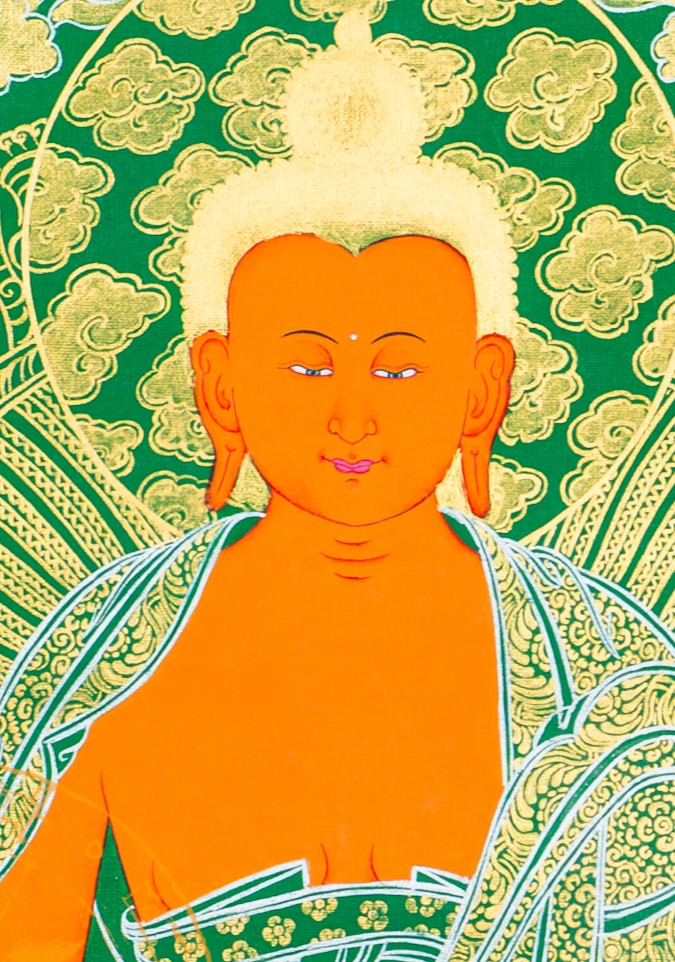 Hand-Painted Shakyamuni Buddha Thangka for Enlightenment & Serenity - T-S-BT-RB-SB-0037
