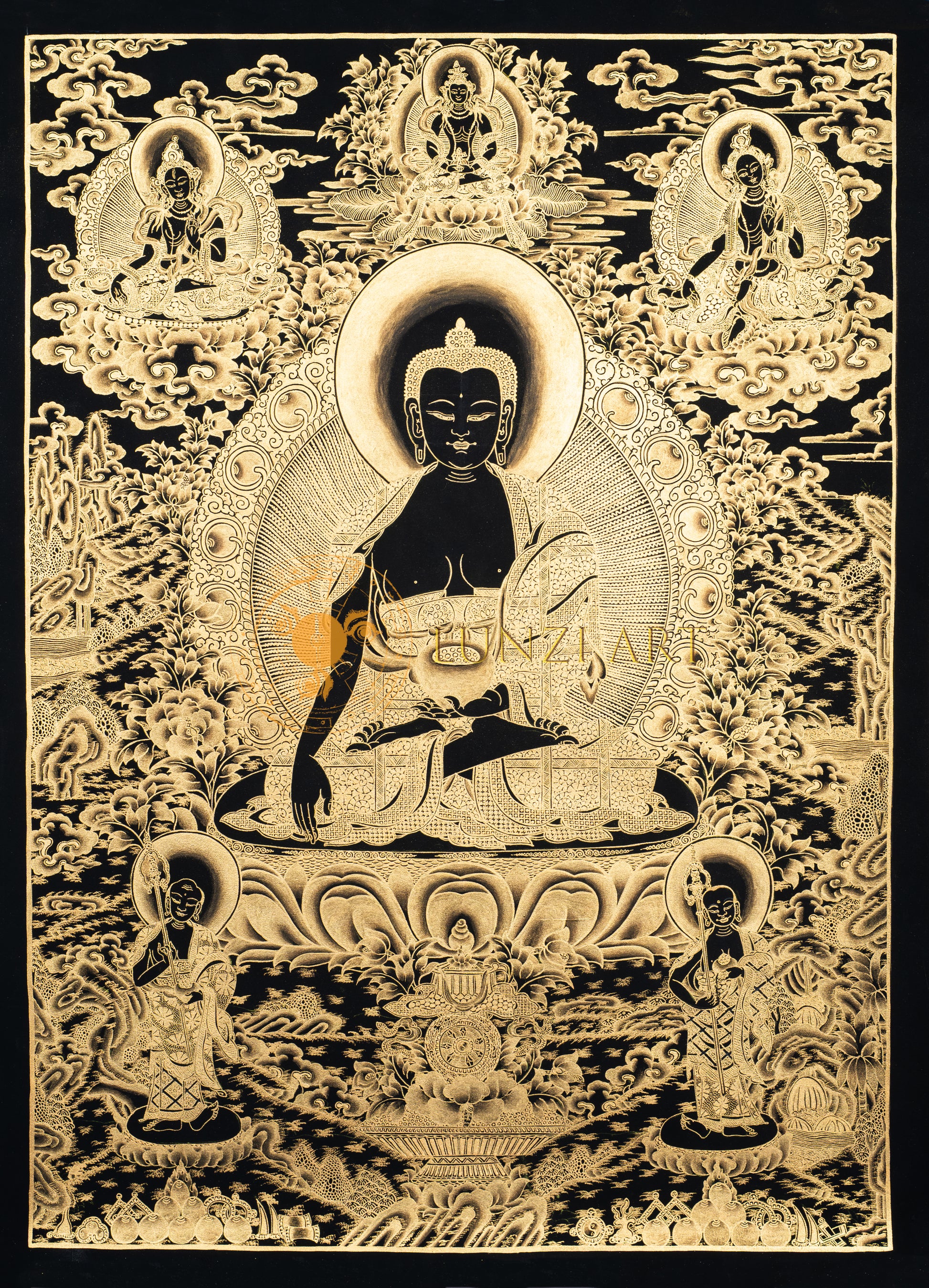 Hand-Painted Shakyamuni Budhha Thangka - T-S-BT-BB-SB-0004
