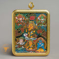 Hand-Painted Six Jambhala Ghau Locket Thangka - L-MJ-30-L-MJ-31-L-MJ-32