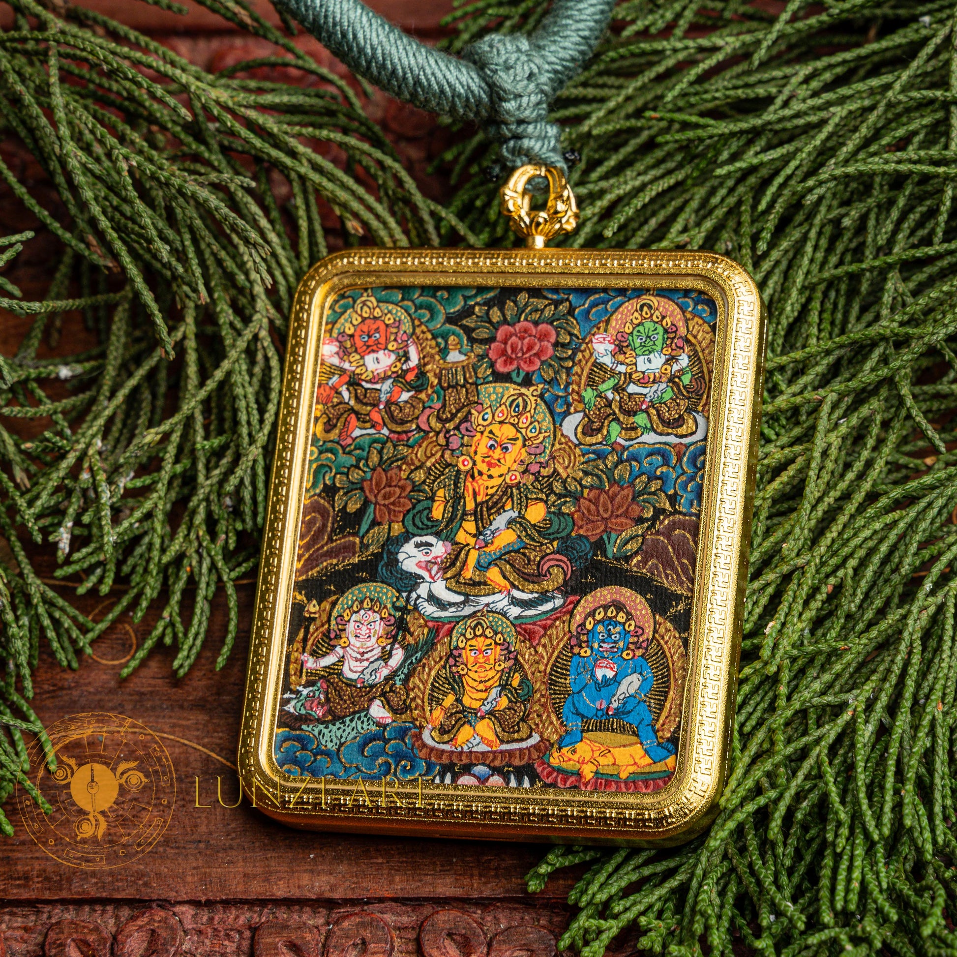Hand-Painted Six Jambhala Ghau Locket Thangka - L-MJ-30-L-MJ-31-L-MJ-32