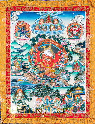 Hand-Painted Thangka Ganesh “Lord of Wisdom and Beginnings” - Thangka