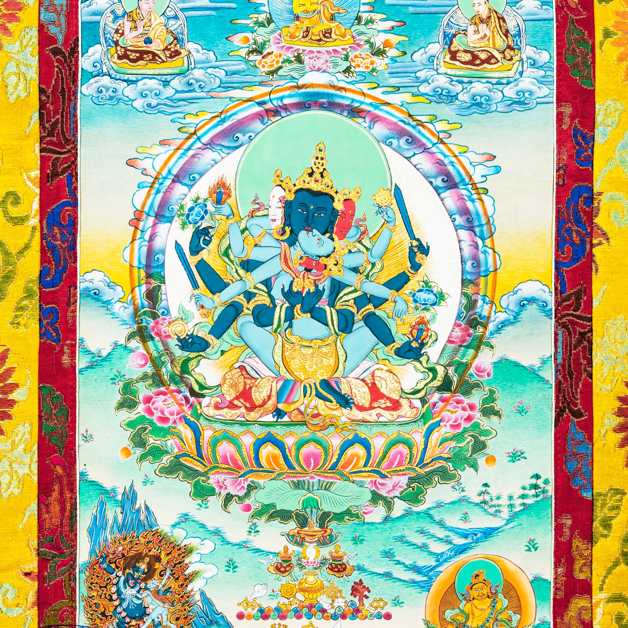 Hand-Painted Thangka Guhyasamaja Akshobhyavajra of Tantric Enlightenment - Thangka