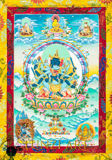 Hand-Painted Thangka Guhyasamaja Akshobhyavajra of Tantric Enlightenment - Thangka