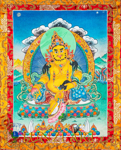 Hand-Painted Thangka Jambala : Guardian of Prosperity - T-B-AS-GB-J-0016