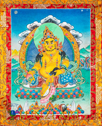 Hand-Painted Thangka Jambala : Guardian of Prosperity - Thangka