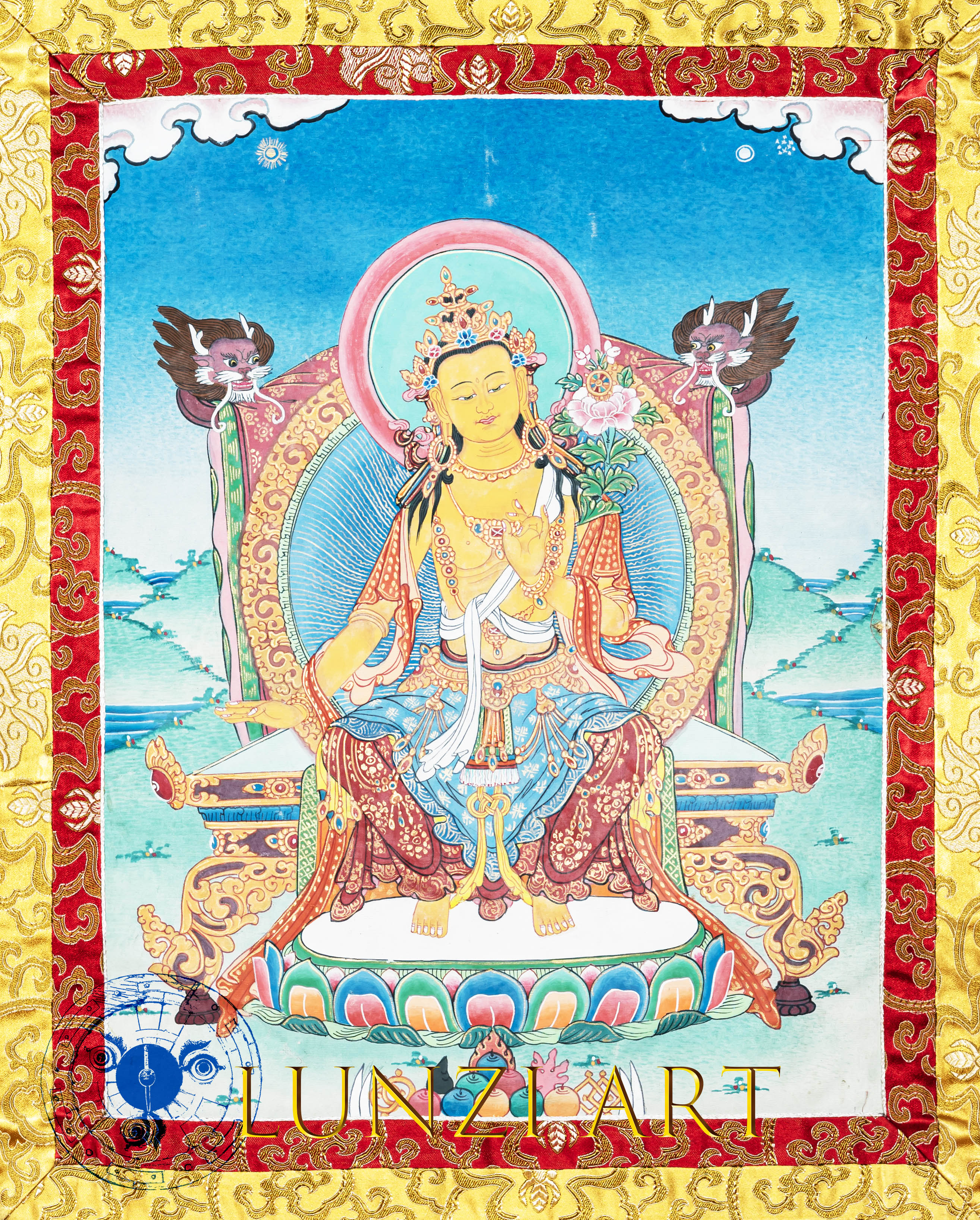 手绘唐卡弥勒佛菩萨誓愿– LunziArt-Nepal Buddha statues, thangkas