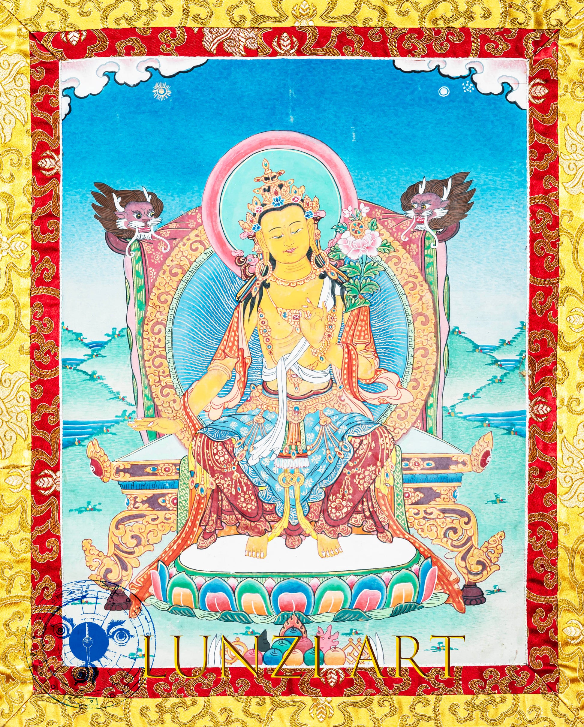 Hand-Painted Thangka Maitreya Buddha Promise of Enlightenment - T-B-AS-GB-MB-0017