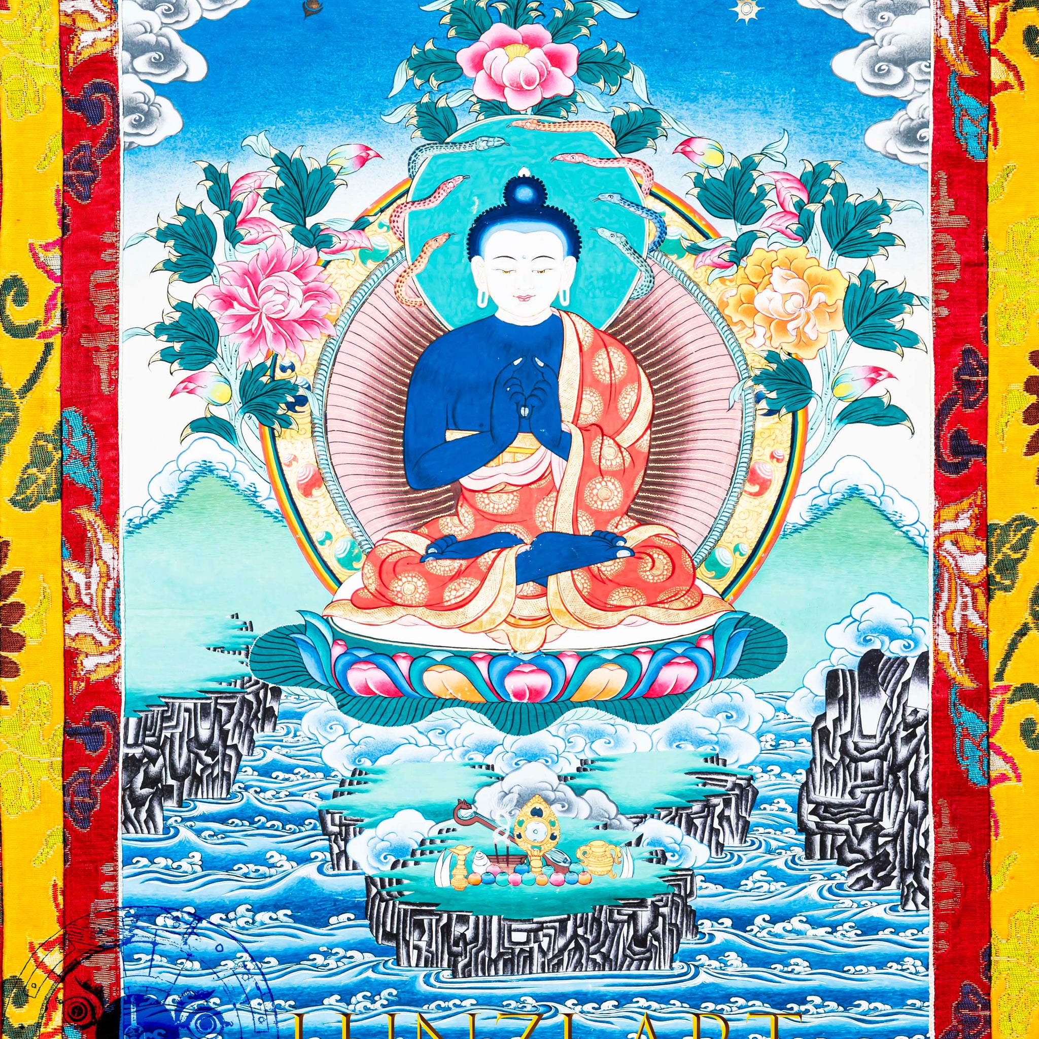 Hand-Painted Thangka Nagarjuna - Thangka