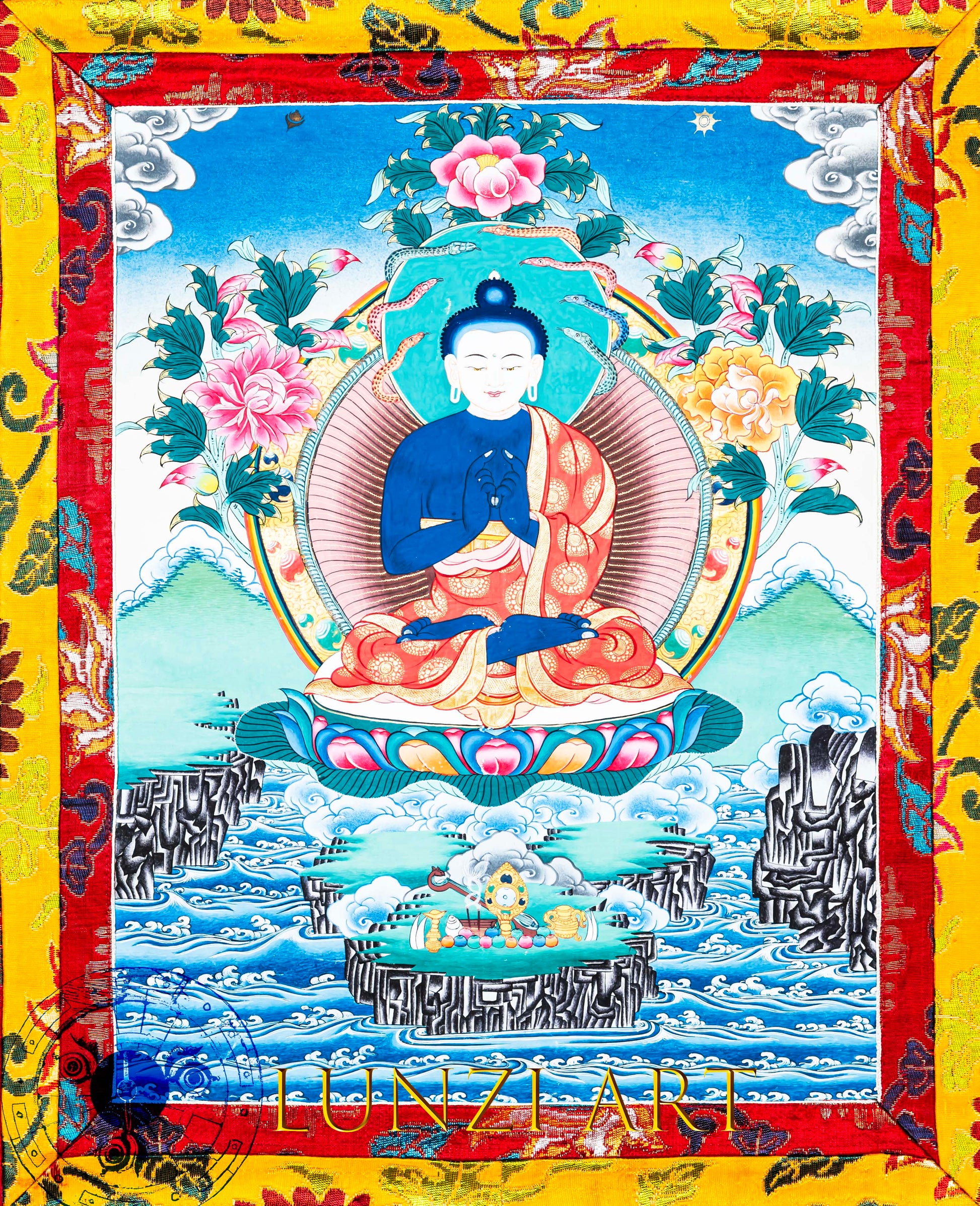 Hand-Painted Thangka Nagarjuna - Thangka