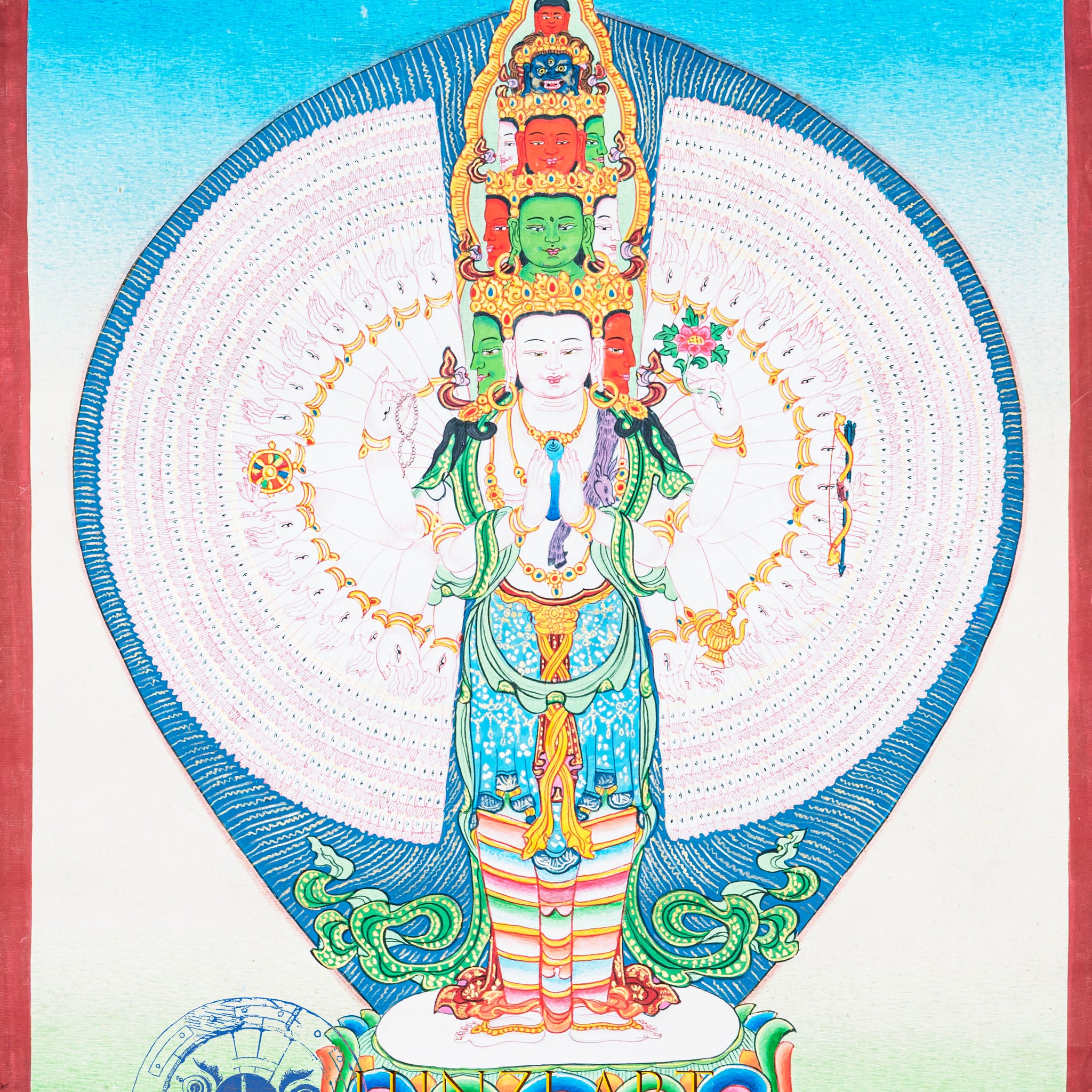 Hand-Painted Thangka Thousand-Arm Avalokiteshvara– Boundless Compassion - Thangka