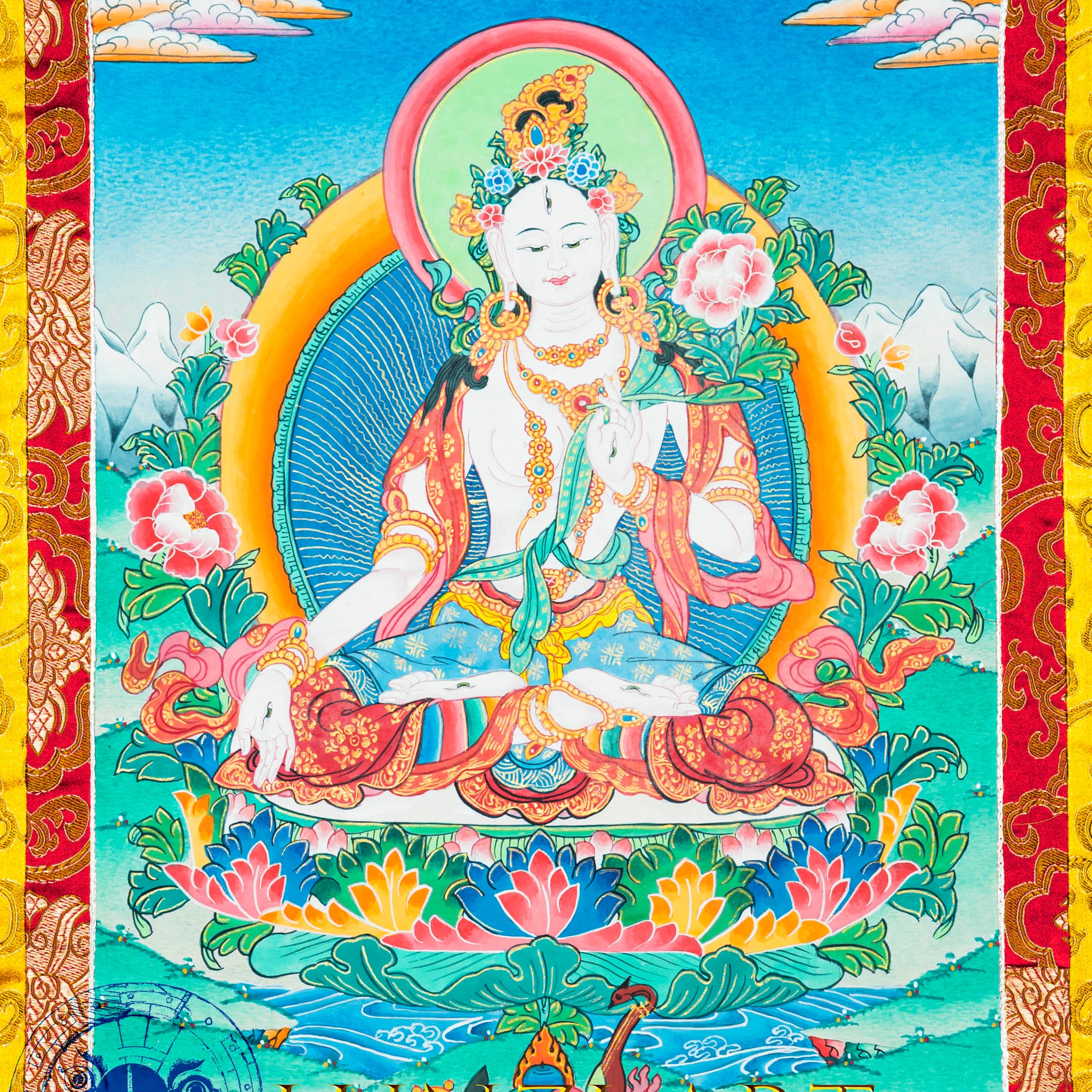 Hand-Painted Thangka White Tara - Thangka