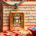 Hand-Painted Vairocana Buddha Rectangular Locket (Ghau) Thangka - L-V-61