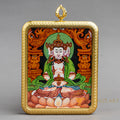 Hand-Painted Vairocana Buddha Rectangular Locket (Ghau) Thangka - L-V-61