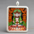 Hand-Painted Vairocana Buddha Rectangular Locket (Ghau) Thangka - L-V-61