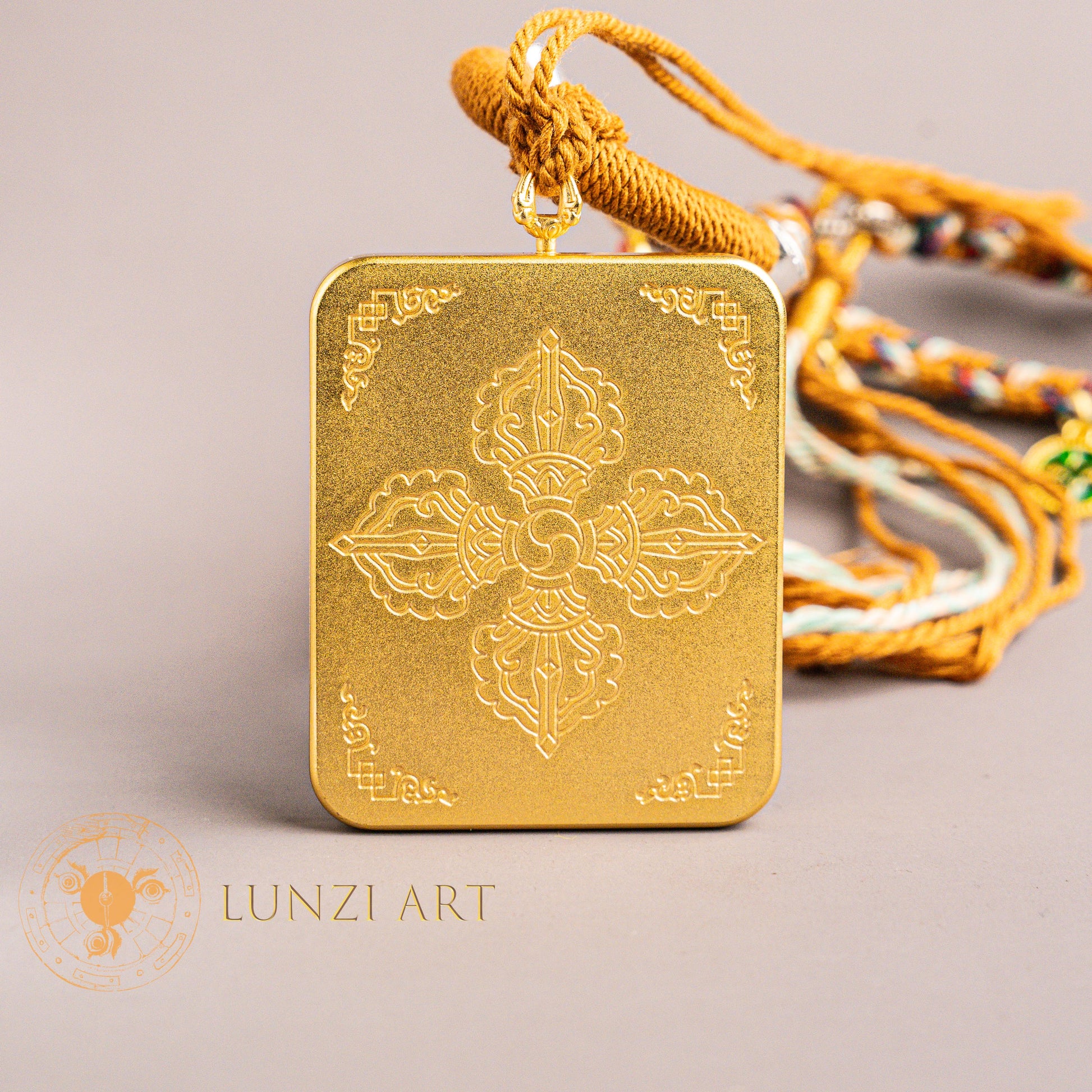 Hand-Painted Vairocana Locket Thangka: The Radiant Source of All Wisdom - L-MFA-0017
