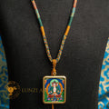 Hand-Painted Vairocana Locket Thangka: The Radiant Source of All Wisdom - L-MFA-0017