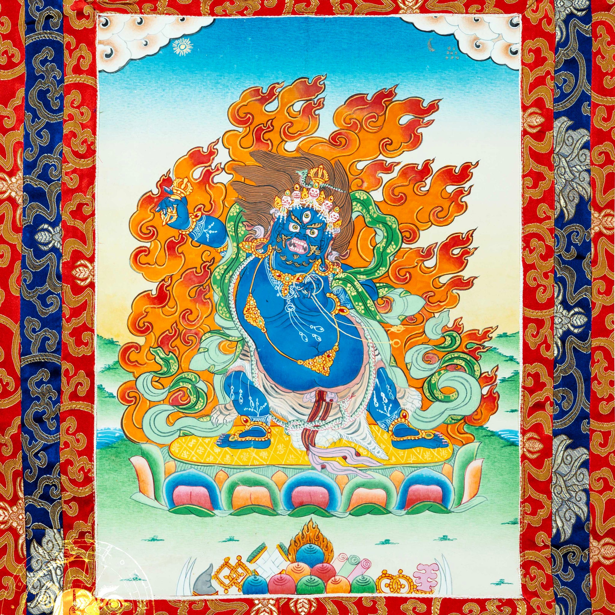 Hand-Painted Vajrapani – The Fierce Protector of Enlightenment - Thangka