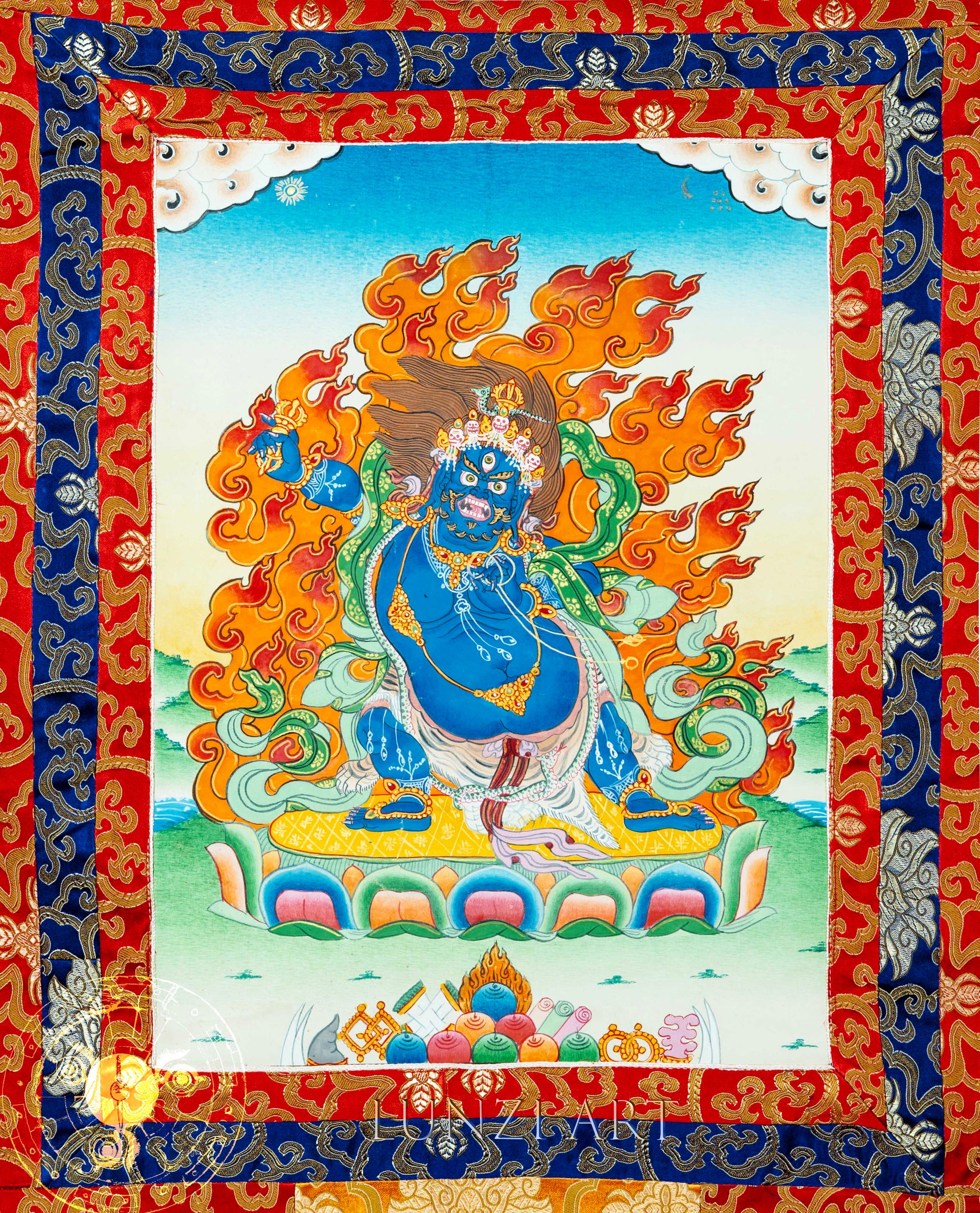 Hand-Painted Vajrapani – The Fierce Protector of Enlightenment - Thangka