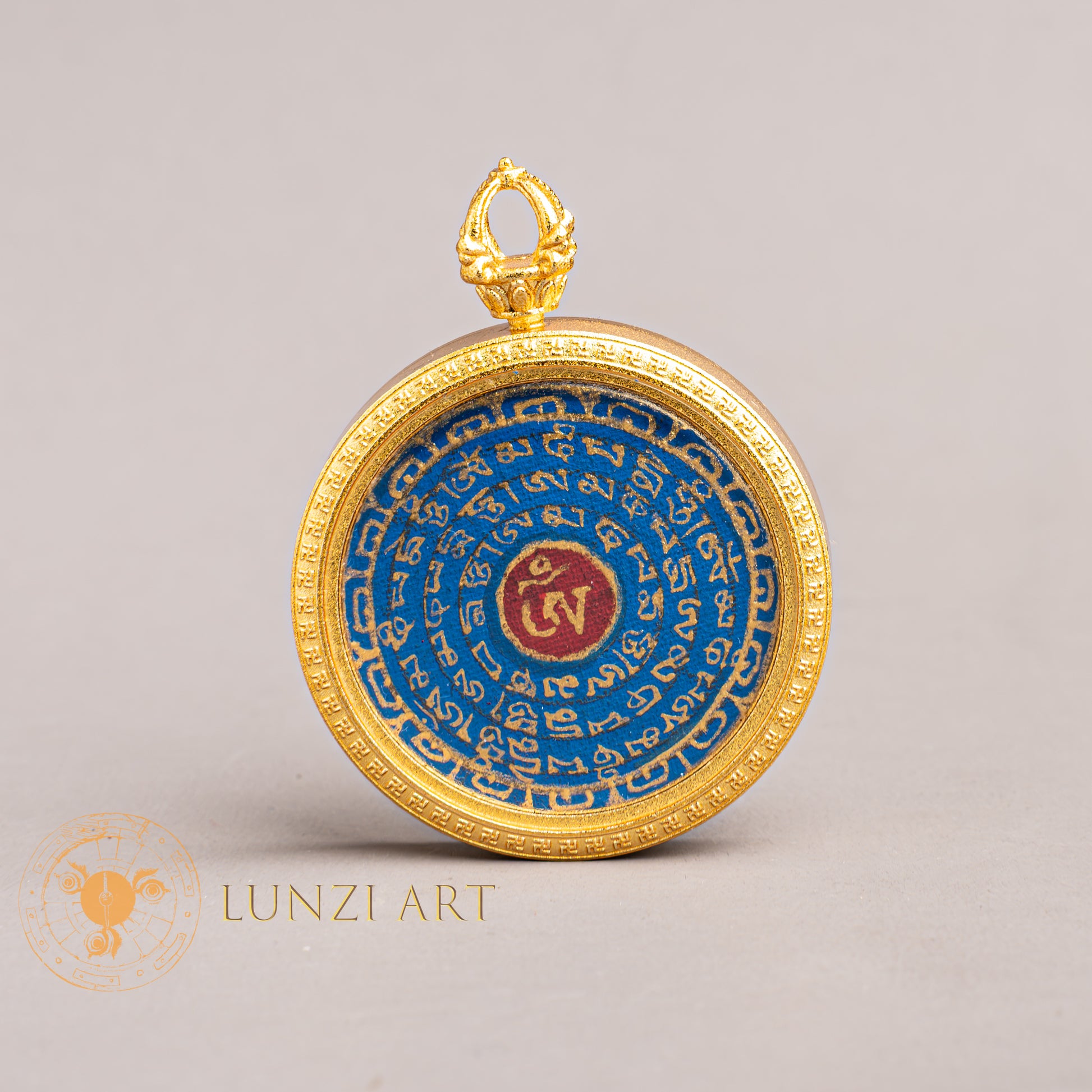 Hand-Painted Wheel Mandala Locket: A Symbol of Sacred and Compassion - L-OM-39