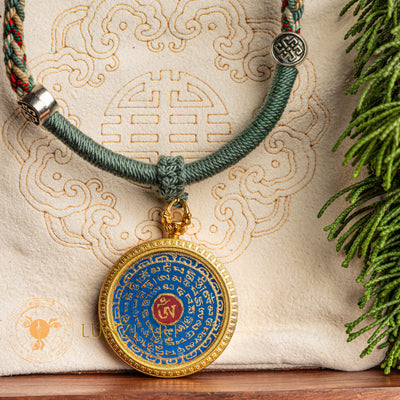 Hand-Painted Wheel Mandala Locket: A Symbol of Sacred and Compassion - L-OM-39