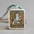 Hand-Painted White Tara Locket Thangka: For Healing & Longevity - L-WT-48