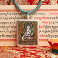 Hand-Painted White Tara Locket Thangka: For Healing & Longevity - L-WT-48
