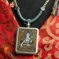 Hand-Painted White Tara Locket Thangka: For Healing & Longevity - L-WT-48