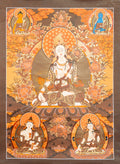 Hand-Painted White Tara Thangka - T-S-BT-BB-WT-0029