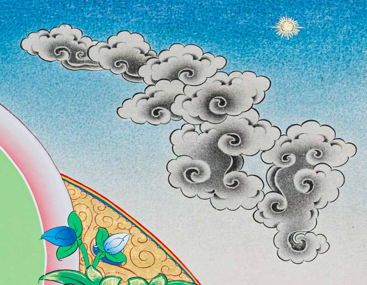 Hand-Painted White Tara Thangka - T-S-BT-RB-AU-WT-0086
