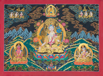 Hand-Painted White Tara Thangka - T-S-BT-RB-WT-0105