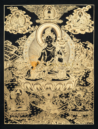 Hand-Painted White Tara Thangka - Thangka