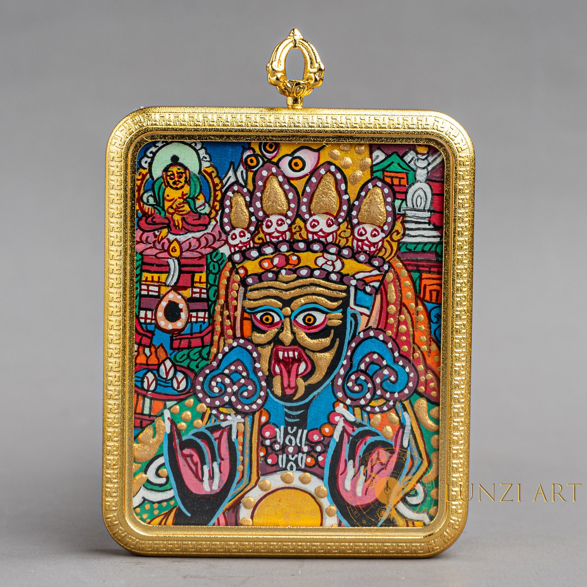 Hand-Painted Zachi Lhamo Ghau Locket Thangka - L-ZL-56