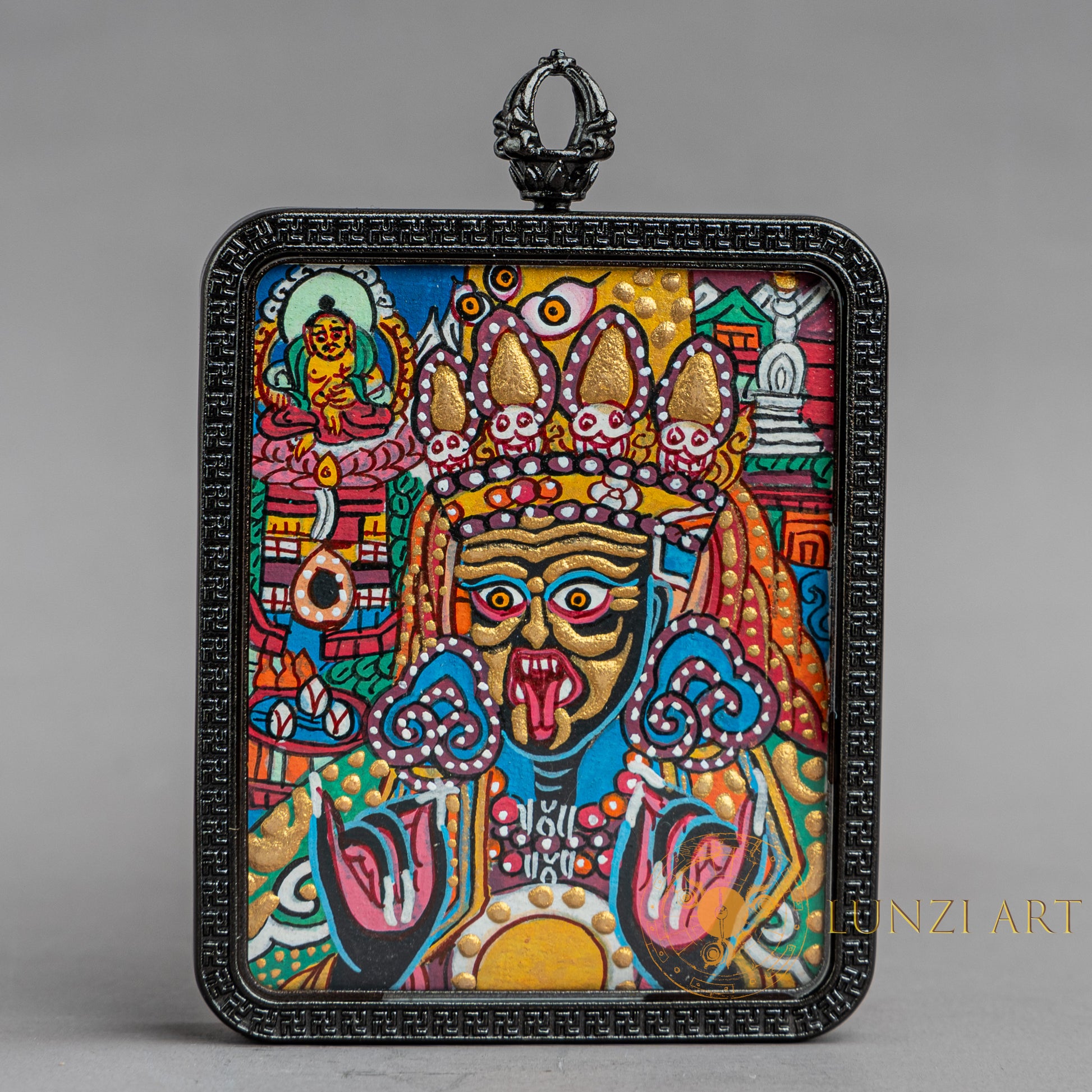 Hand-Painted Zachi Lhamo Ghau Locket Thangka - L-ZL-56