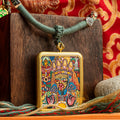Hand-Painted Zachi Lhamo Ghau Locket Thangka - L-ZL-56
