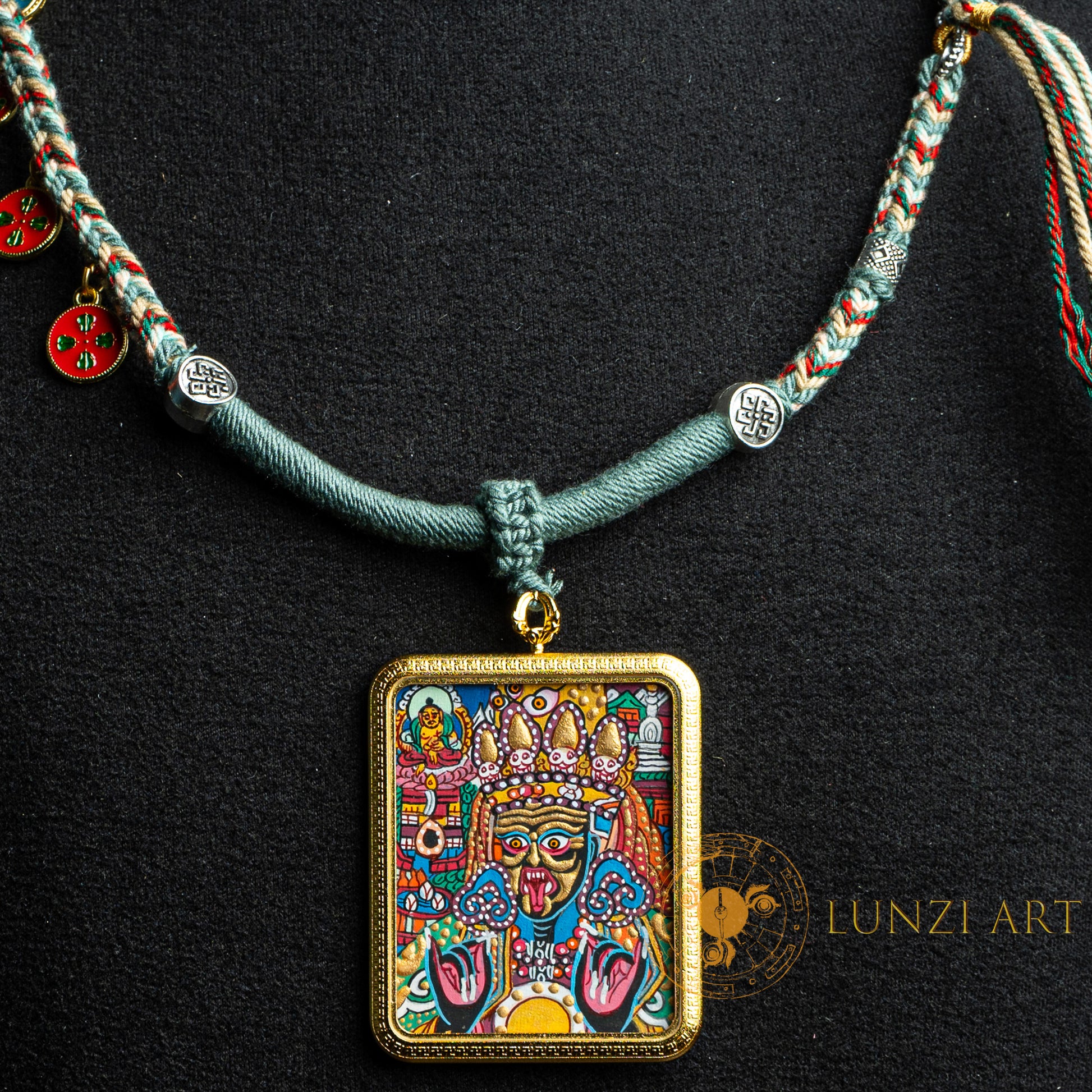 Hand-Painted Zachi Lhamo Ghau Locket Thangka - L-ZL-56