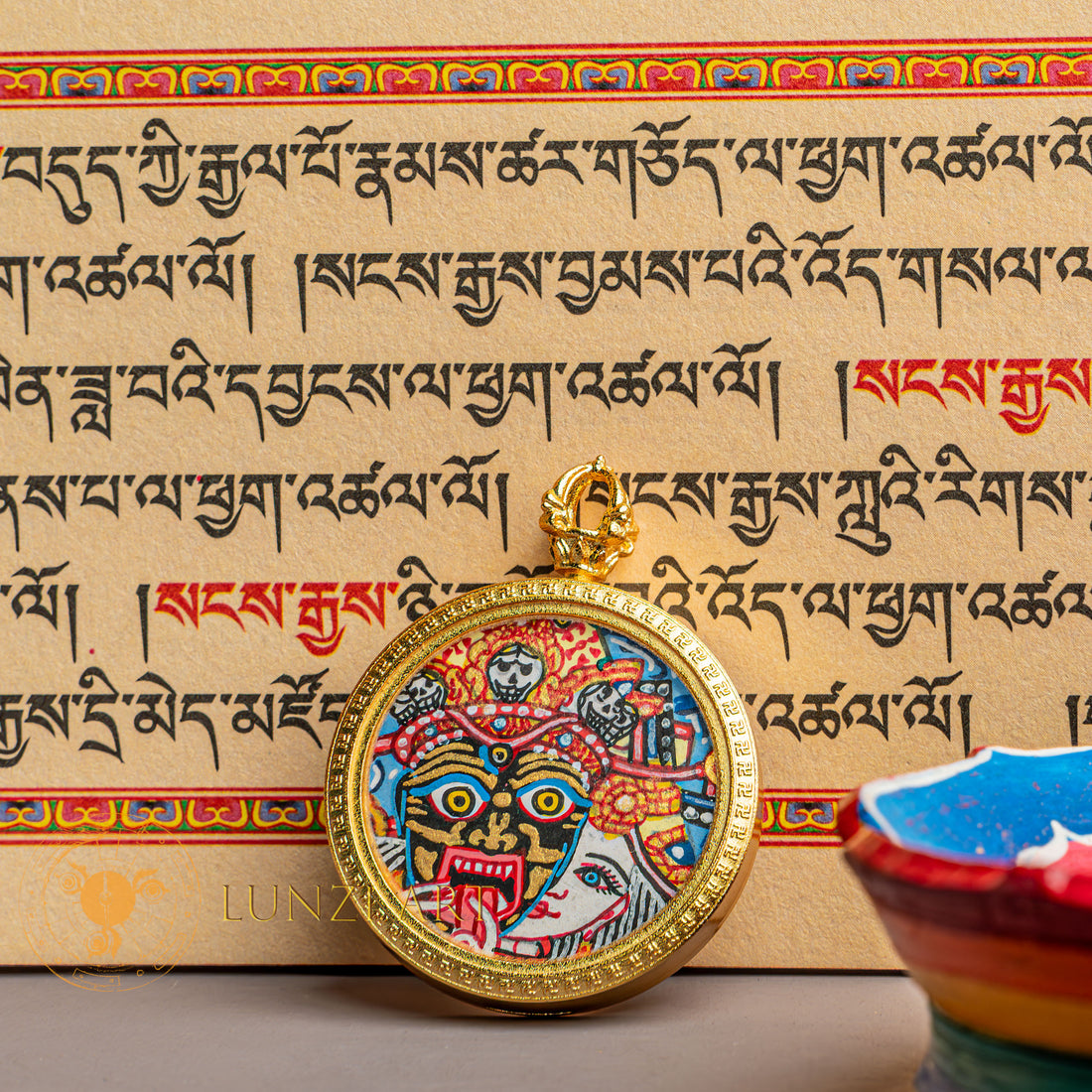 Hand Painted Zachyi Lhamo Locket (Ghau) Thangka - L-ZL-36