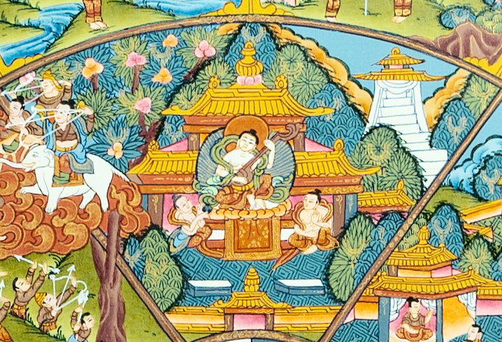 Hand drawn exquisite thangka "Wheel of Life" (Reincarnation) - T-B-HT-TB-AU-WOL-0021