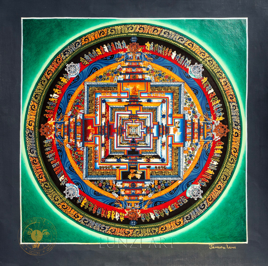 Hand drawn high-quality "Kalachakra Mandala" Thangka - Thangka