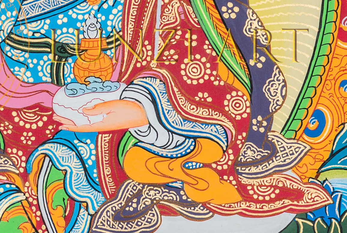 Hand-painted Guru Rinpoche Thangka Painting - T-B-HT-RB-GR-0038