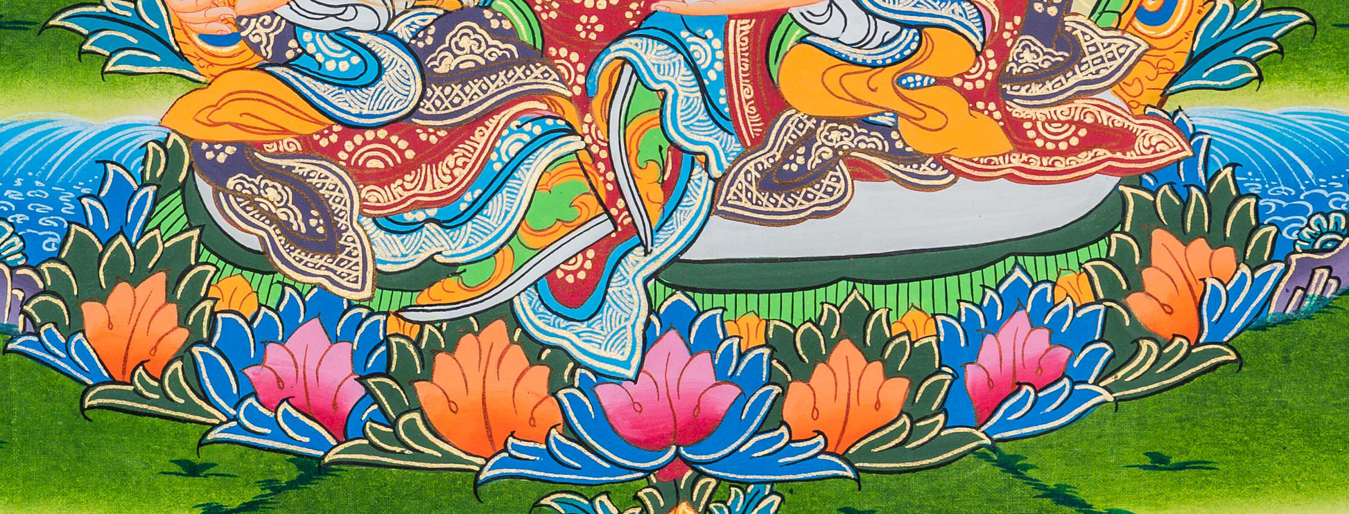 Hand-painted Guru Rinpoche Thangka Painting - T-B-HT-RB-GR-0038