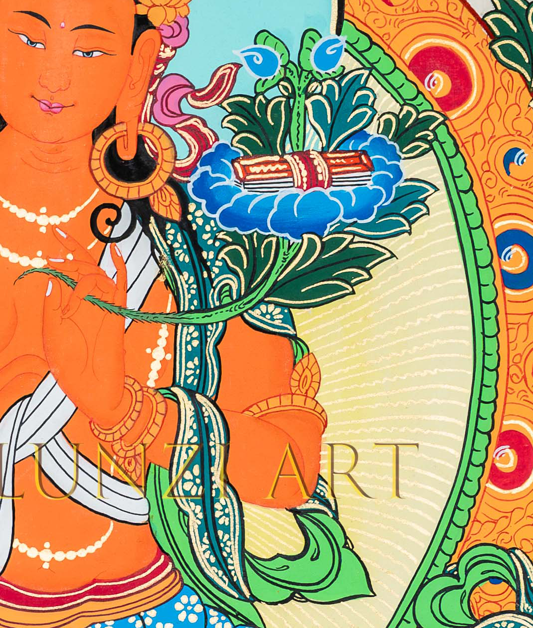 Hand-painted Manjushri Thangka Painting - T-B-HT-RB-M-0037