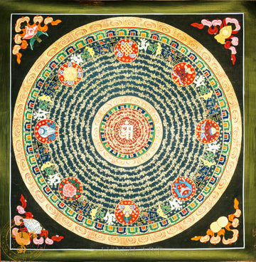 Hand painted Mantra mandala “Om” - T-PS-SS-BB-OMM-0023