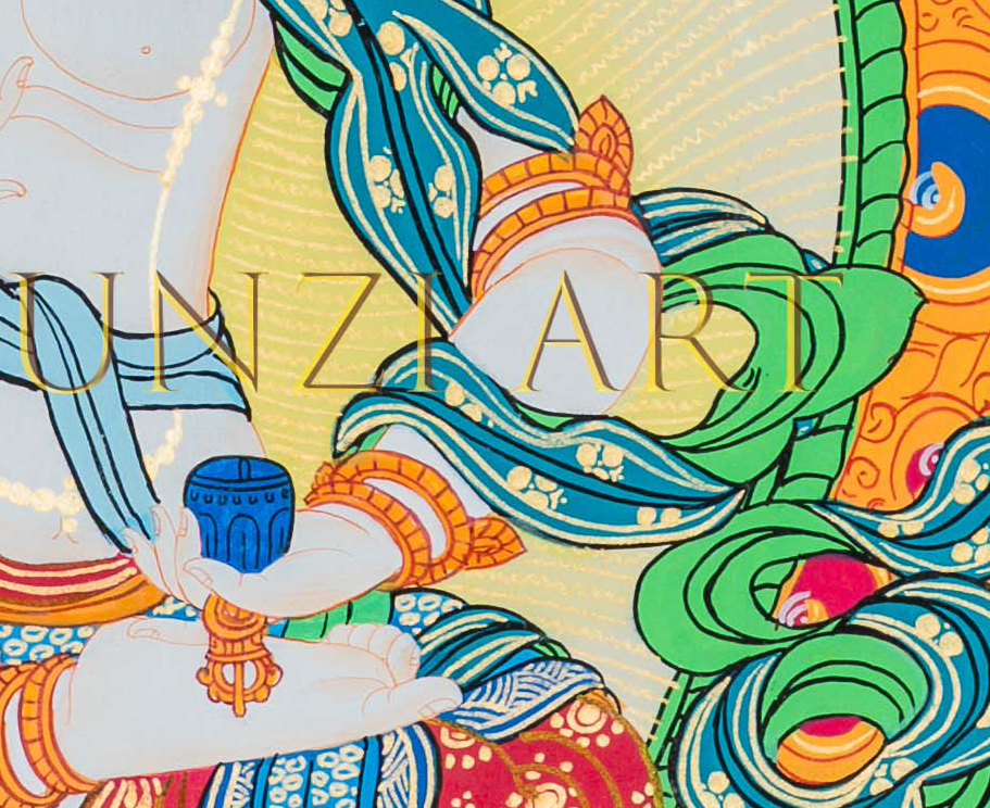 Hand-painted Vajrasattva Thangka Painting - T-B-HT-RB-V-0039