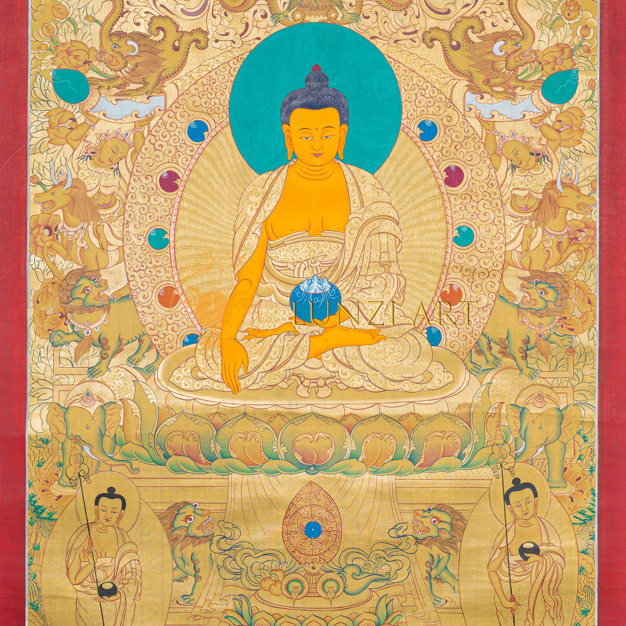 HandPainted Buddha Mara Thangka - Thangka
